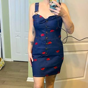 Unique Vintage denim watermelon dress